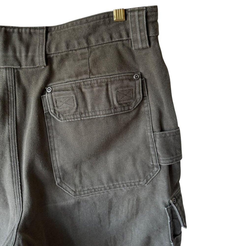 Duluth Trading Co Sz 36 Cargo Carpenter Shorts Utility Heavyweight Pockets Green - Picture 13 of 15